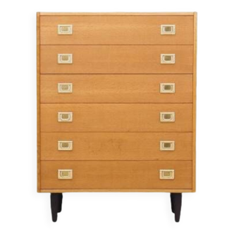 Ash chest of drawers, Danish design, 1970s, production: Westergaard