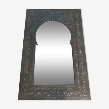 Oriental brass mirror 25 x 16