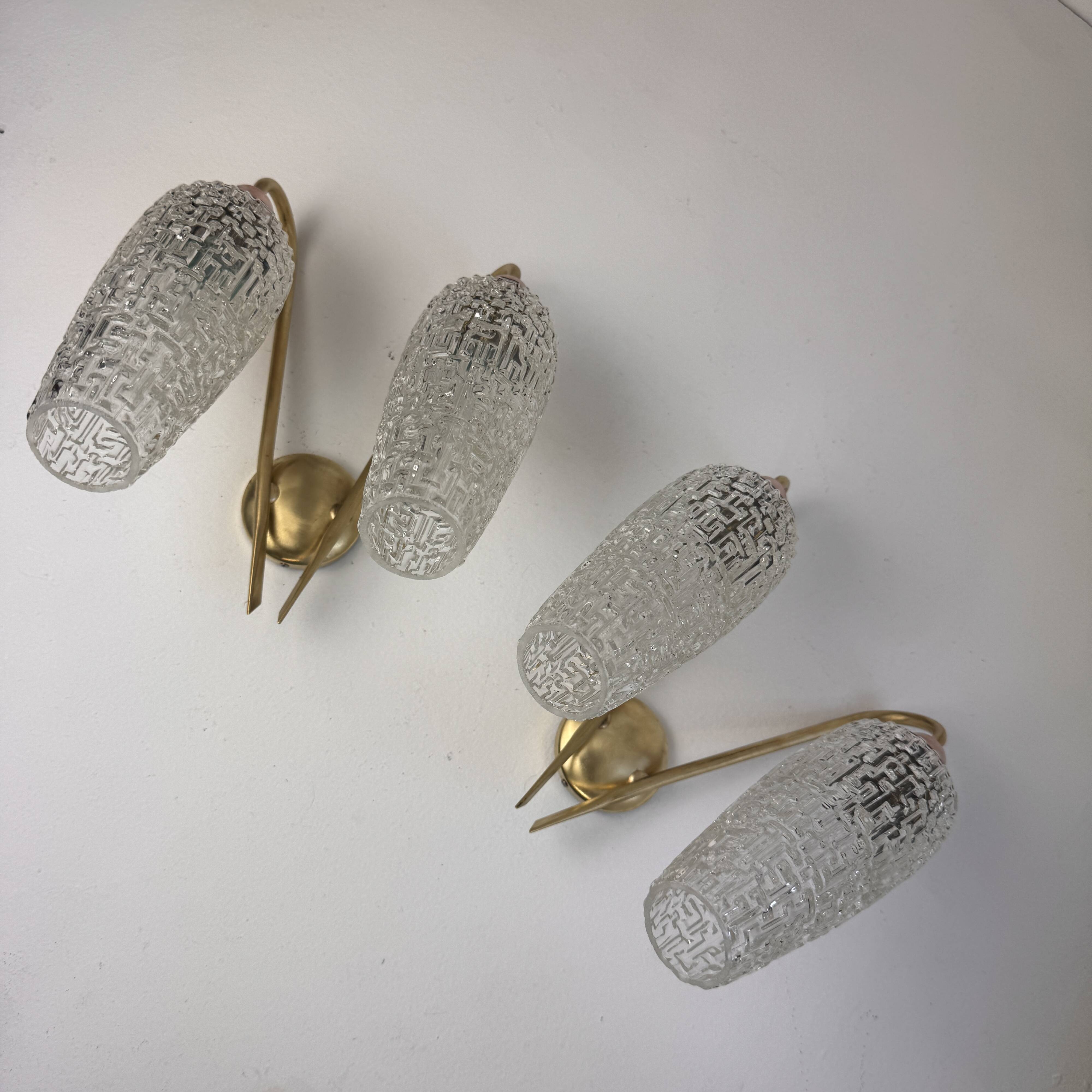 Pair of vintage double wall sconces "Maison Arlus"