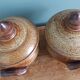 Soup bowls covered signed by Jean-Pierre Prud’homme in Puisaye stoneware.