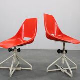 1960s Miroslav Navratil Set of Eight Fiberglass Chairs for Vertex, Czechosl