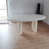 Table ovale vintage travertin