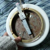 Ceiling lamp in opaline half-moon 1950 diameter: 20cm.