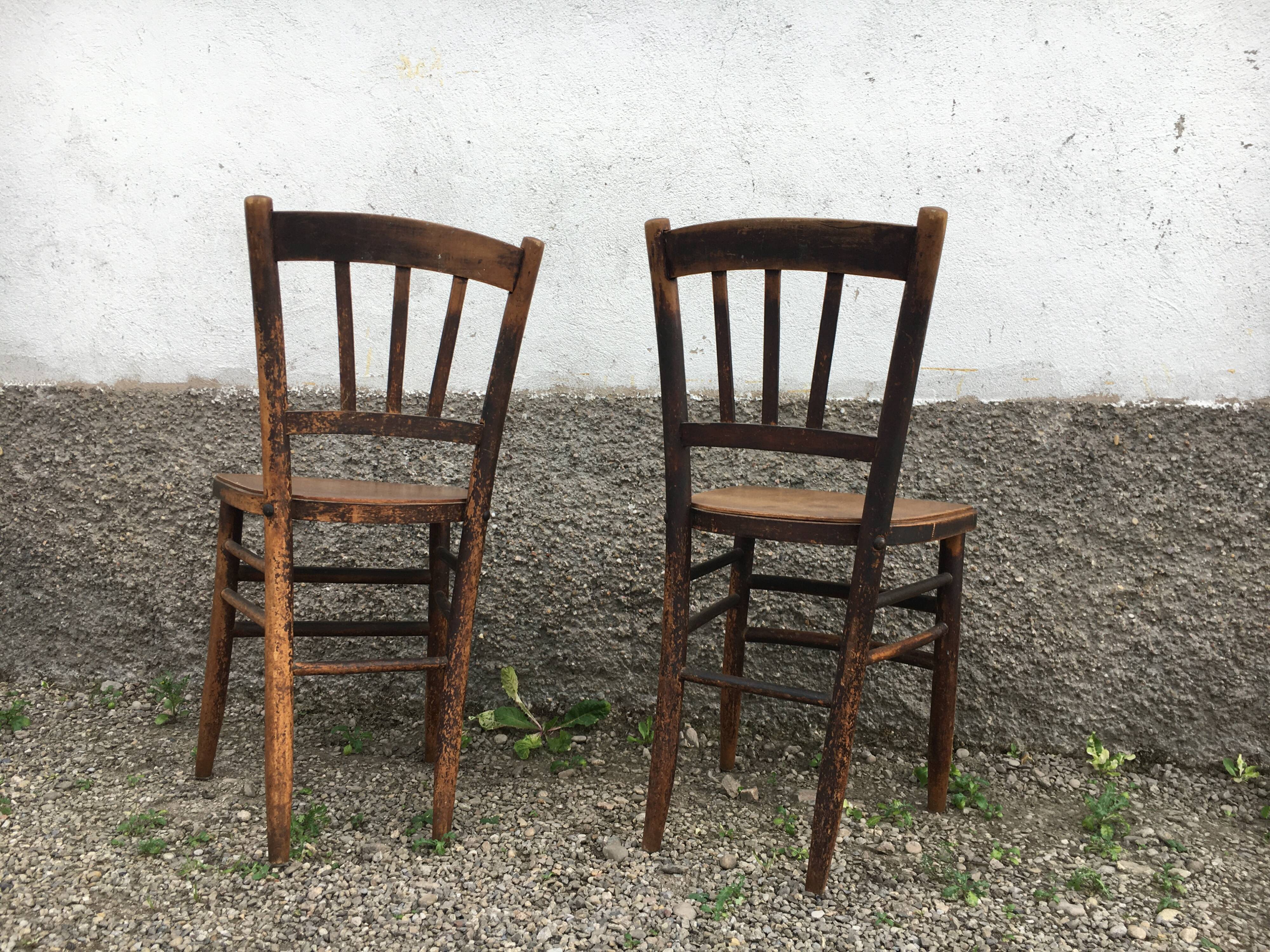 Pair of bistro chairs made of beech wood