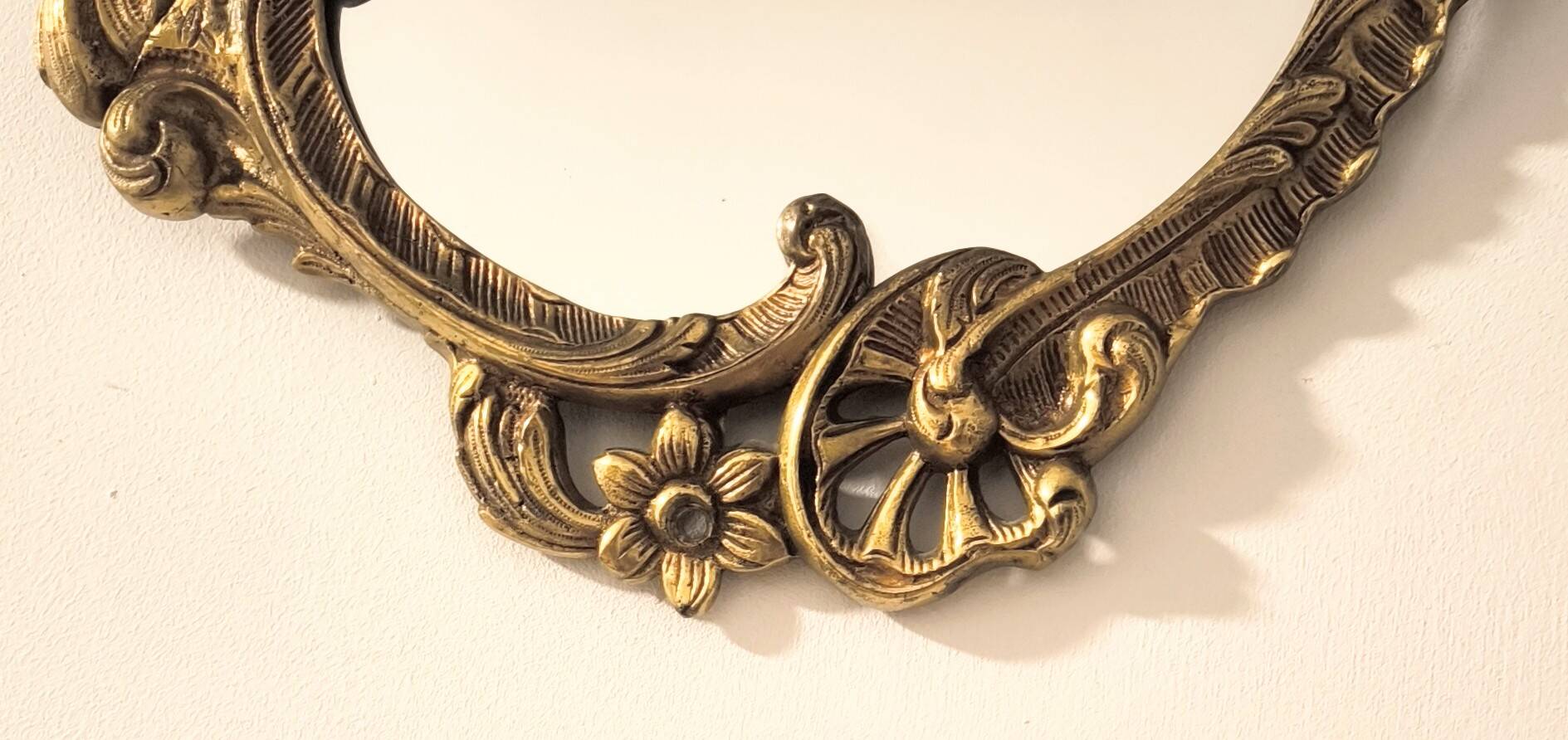 Miroir Cornucopia en bronze de style Louis XV