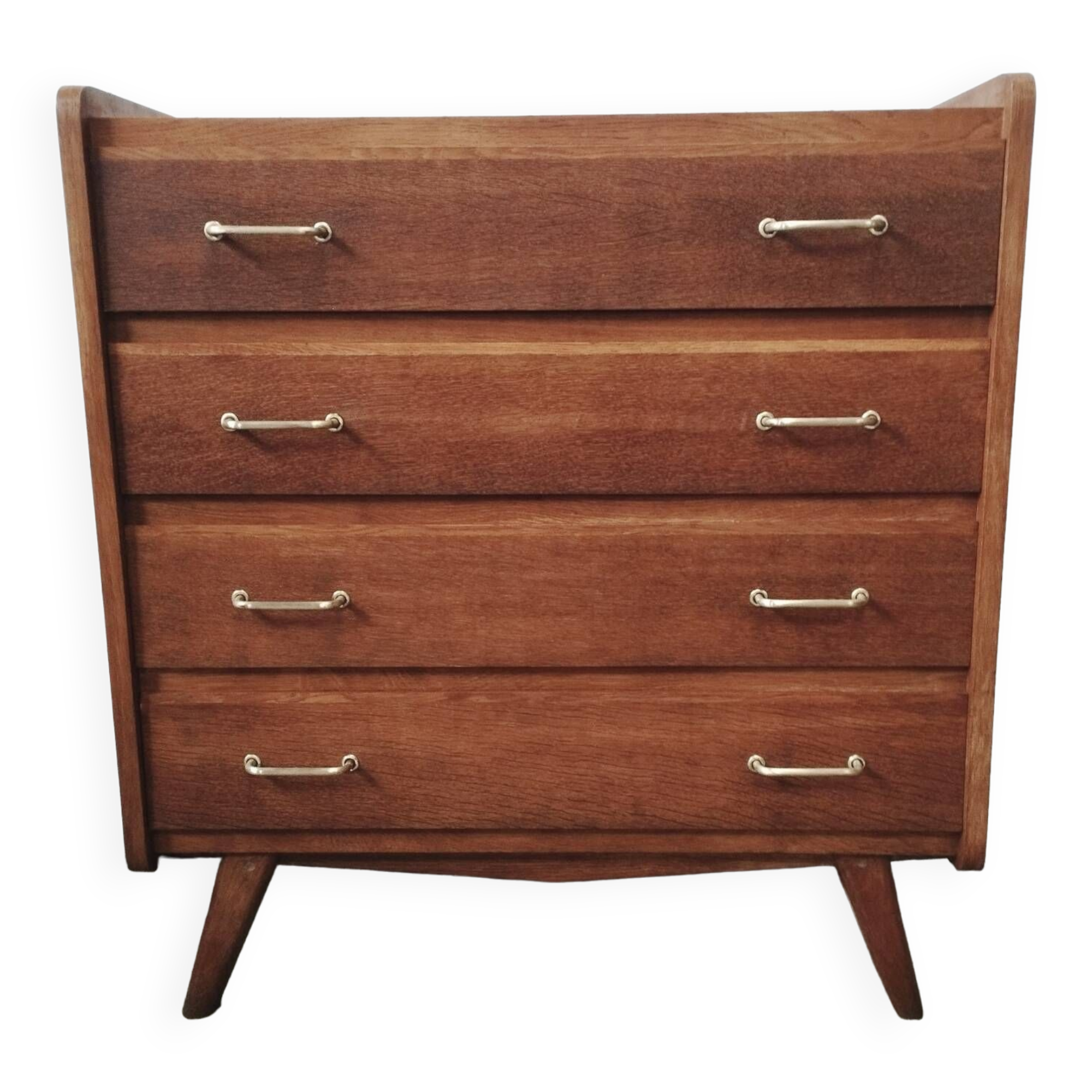 Vintage chest of drawers with solid oak compass legs