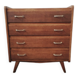 Vintage chest of drawers with solid oak compass legs