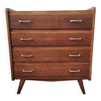 Commode vintage pieds compas chêne massif