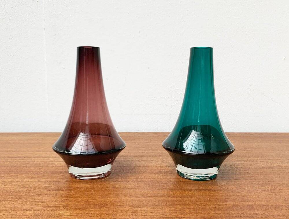 Vases en verre 1379 Mid-Century par Tamara Aladin pour Riihimäki, Finlande, années 1960, lot de 2