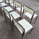 Set of 12 vintage Danish metal and fabric chairs