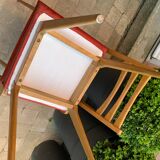 Chaises pieds compas skaï 1960