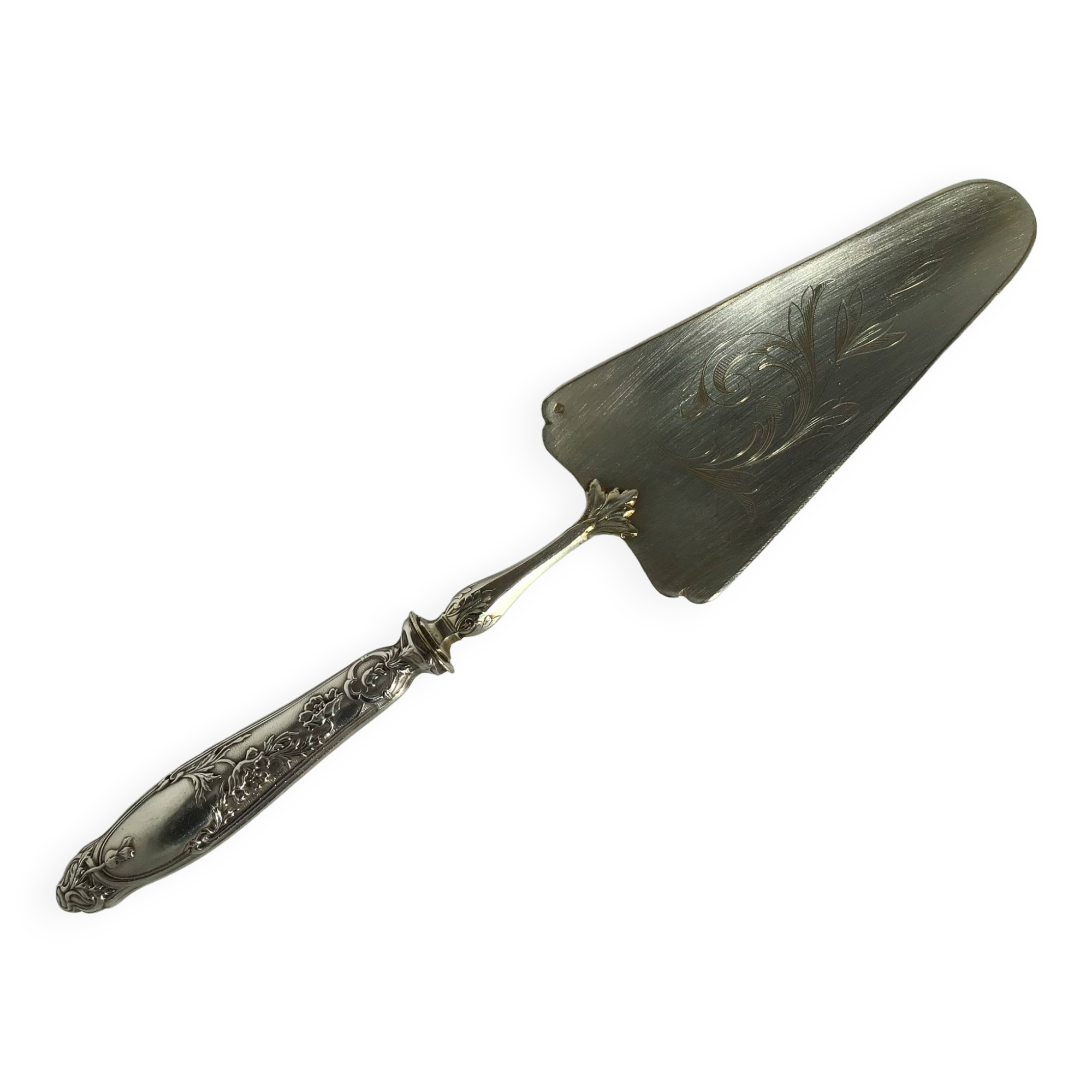 Ancienne Pelle à Gâteau Argenté – Poinçons à Identifier – Métal Argenté – 26,5 Cm