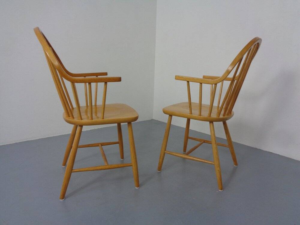 Set of oak armchairs by Erik Ole Jørgensen for Tarm Stole Møbelfabrik.