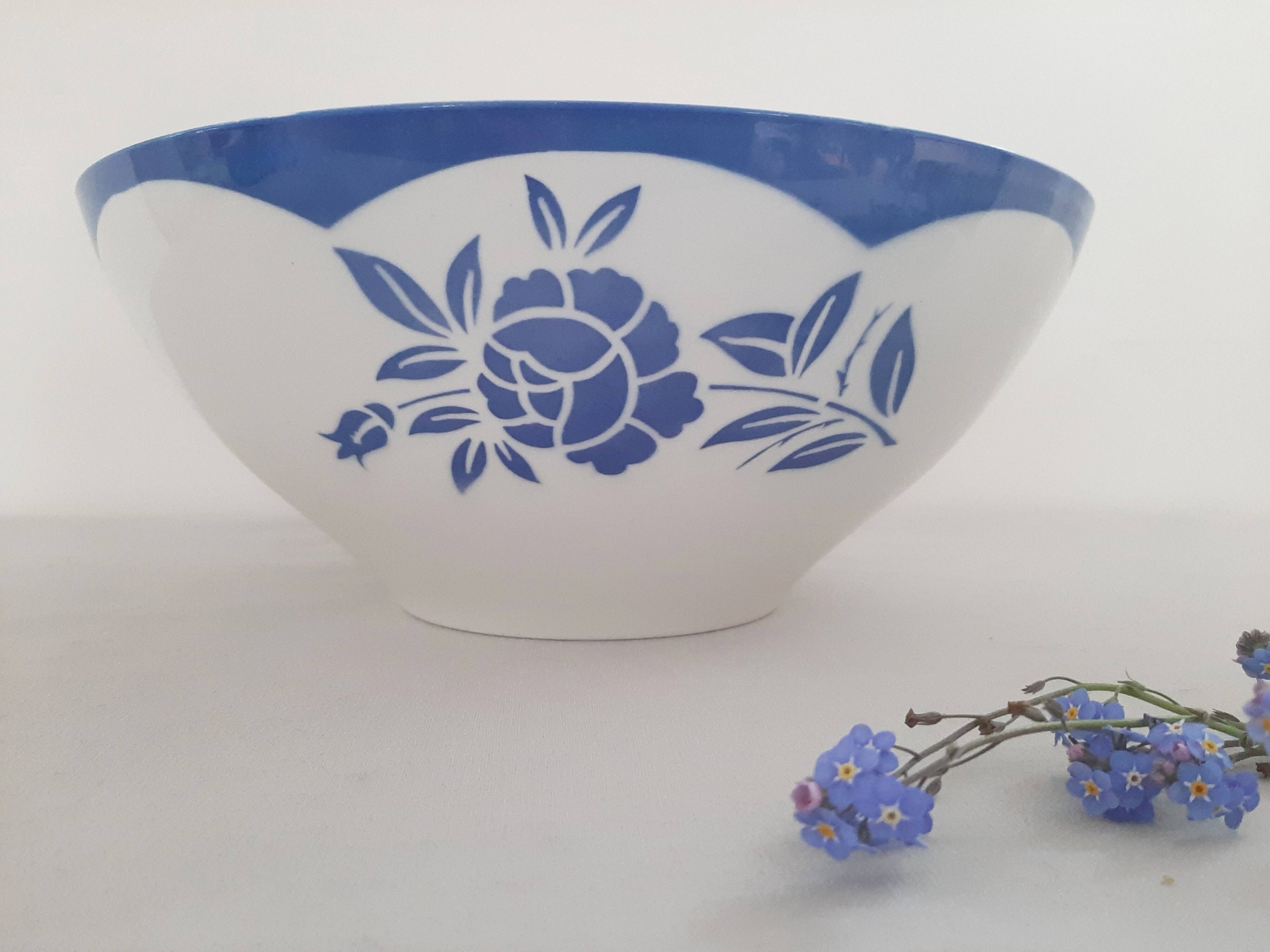 Saladier ancien signé Digoin Sarreguemines France modèle Corsica