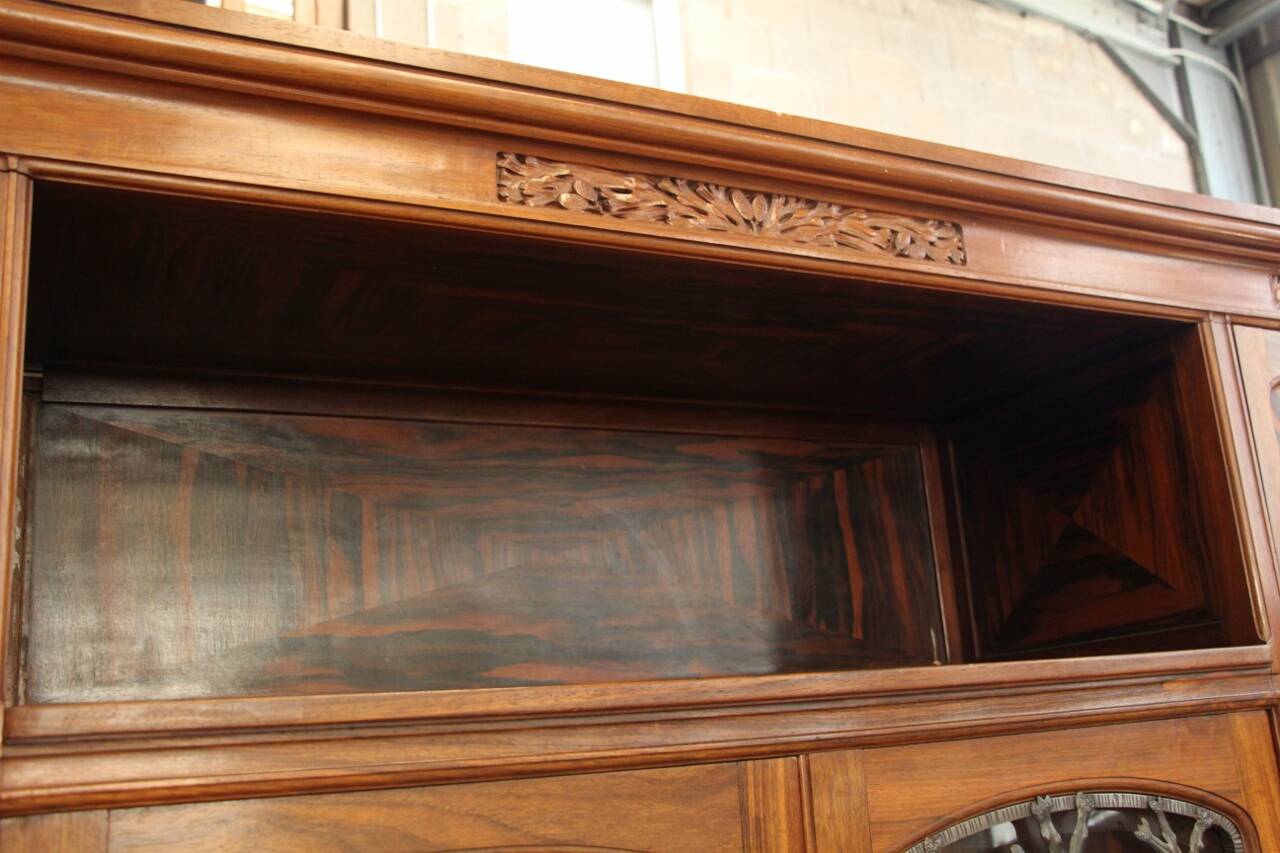 Art Deco period bookcase signed by Jules Cayette Nancy