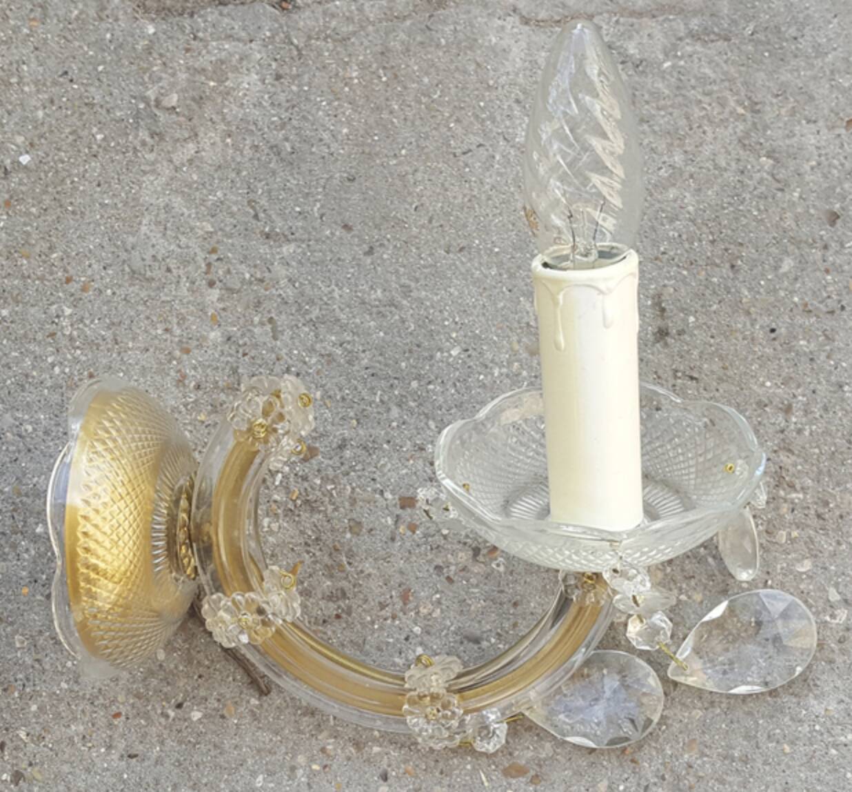 Pair of mid-century Murano glass tassel sconces, Treviso, Italy