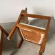 Pair of oak and straw armchairs, reconstruction style