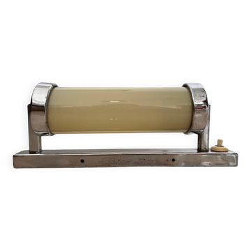 Chrome milk glass Bauhaus / Functionalist wall lamp - 1930s
