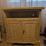 Low furniture refurbished in bleached wood