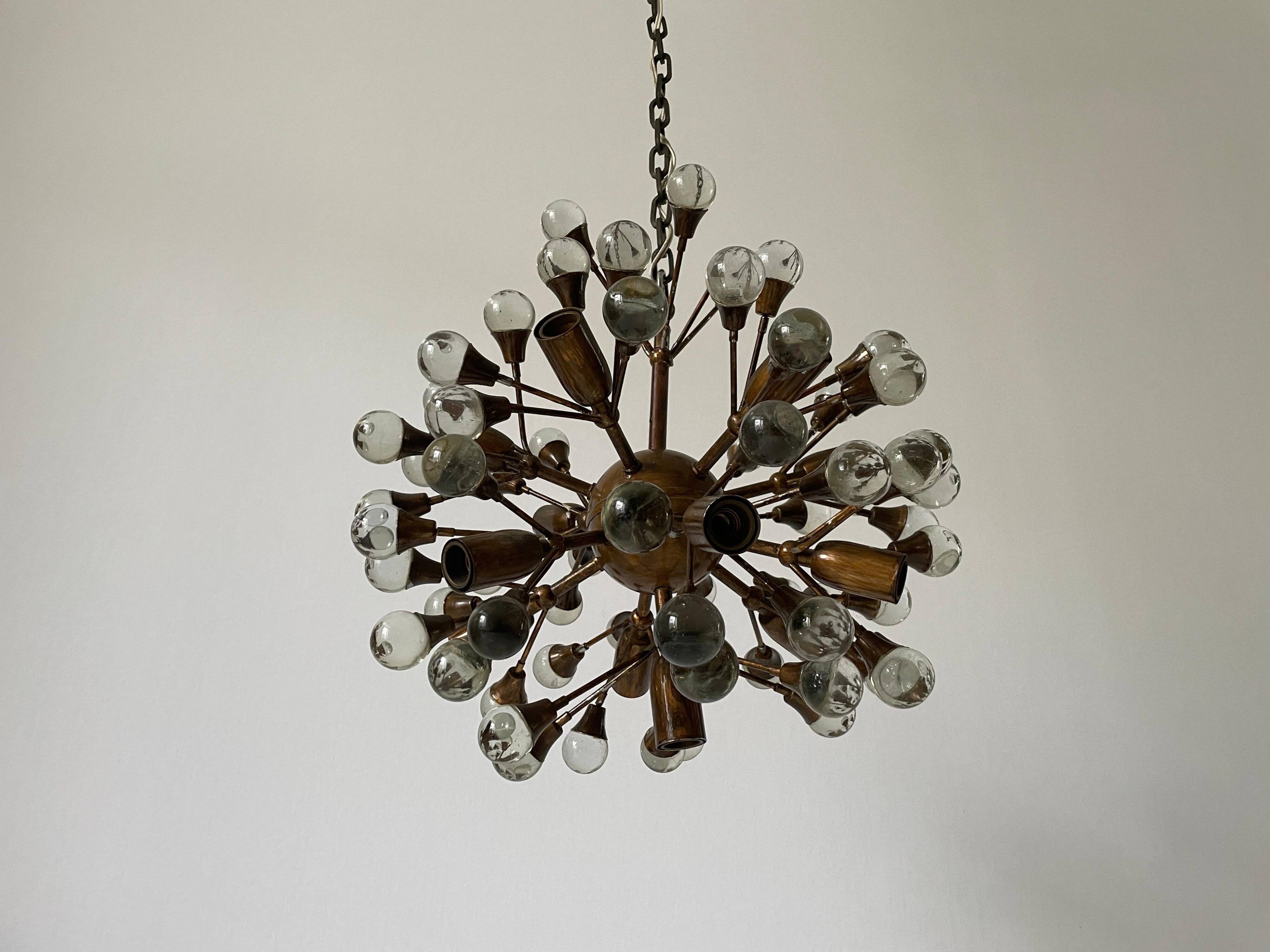 Atomic chandelier by Vereinigte Werkstätten München, 1950s, Germany