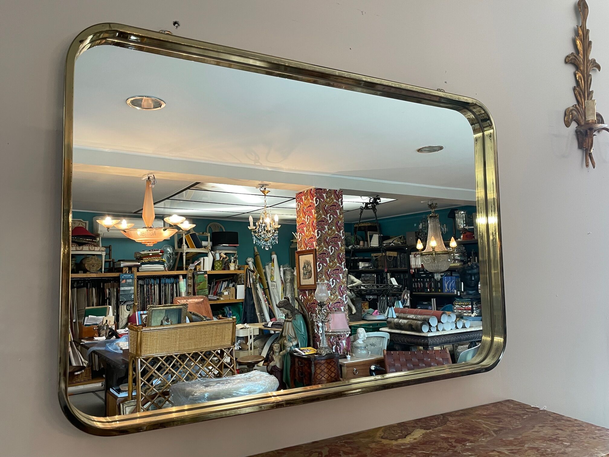 Brass mirror 1960 105x70cm