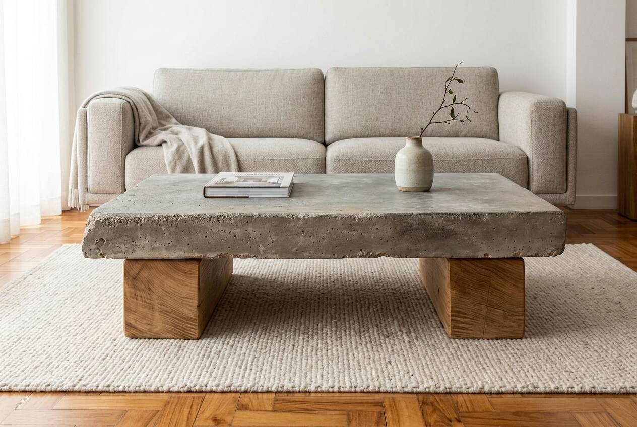 Concrete coffee table