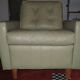 MId century pistachio green leather lounge chair after Florence Knoll, 1950s