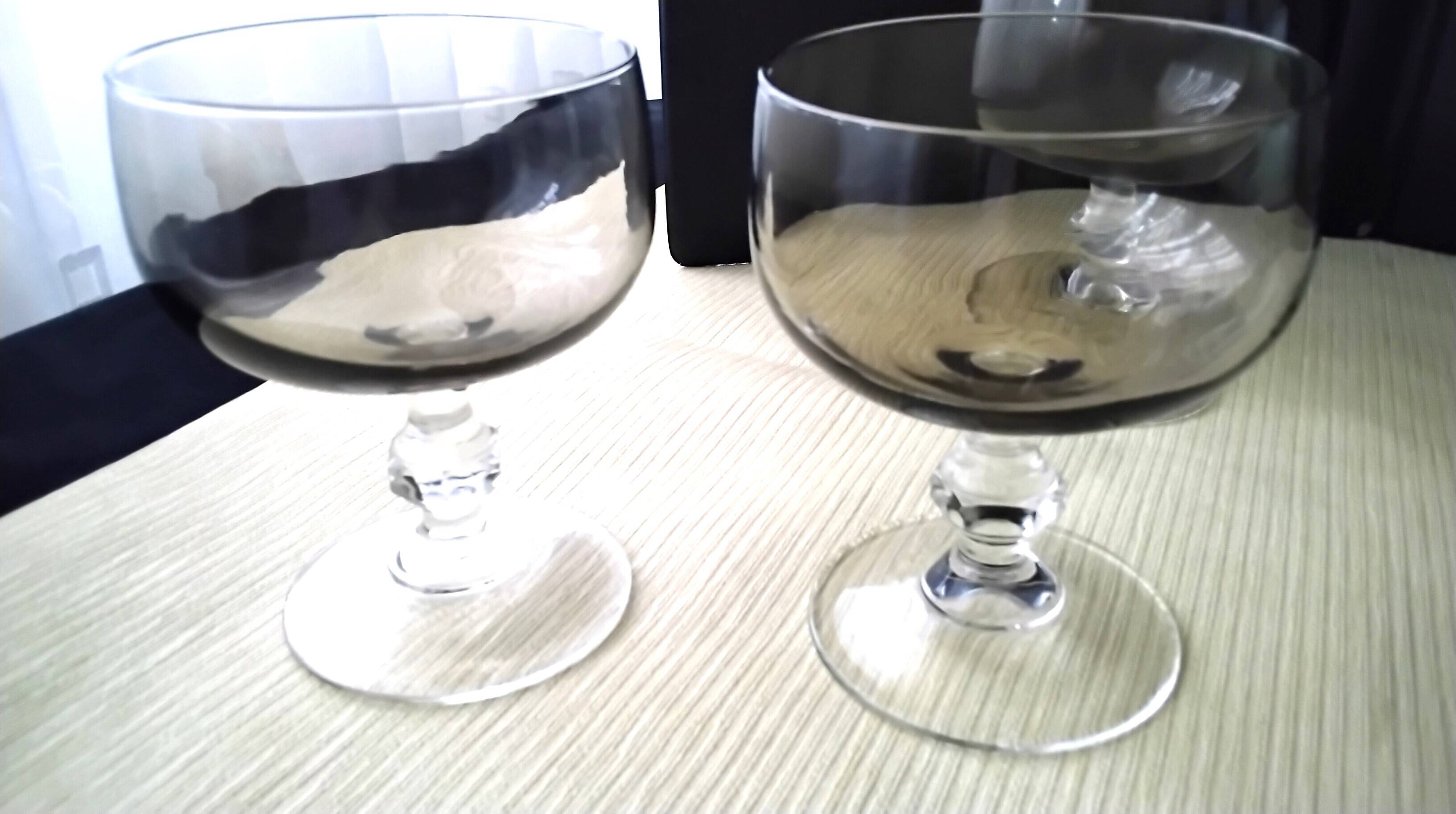 5 Coupes Vintage en verre fumée Années 70