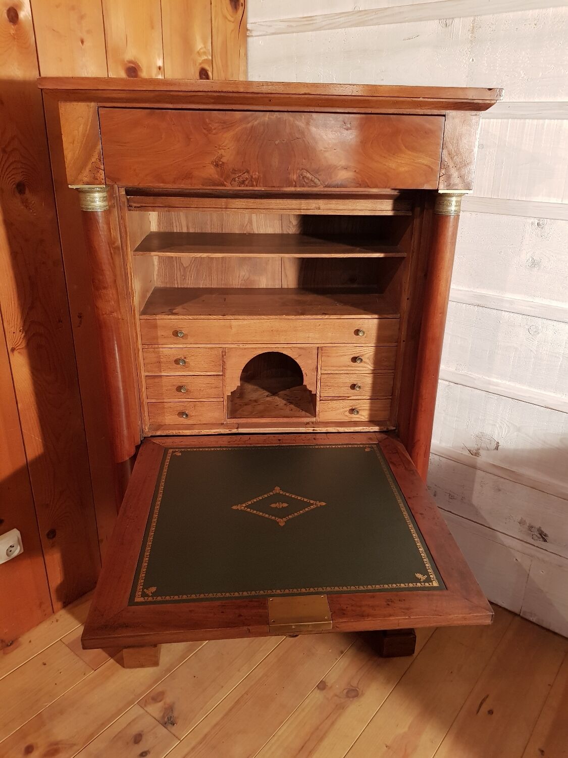 Empire secretary in walnut.