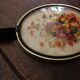 Vintage medallion domed glass dried flowers black gold