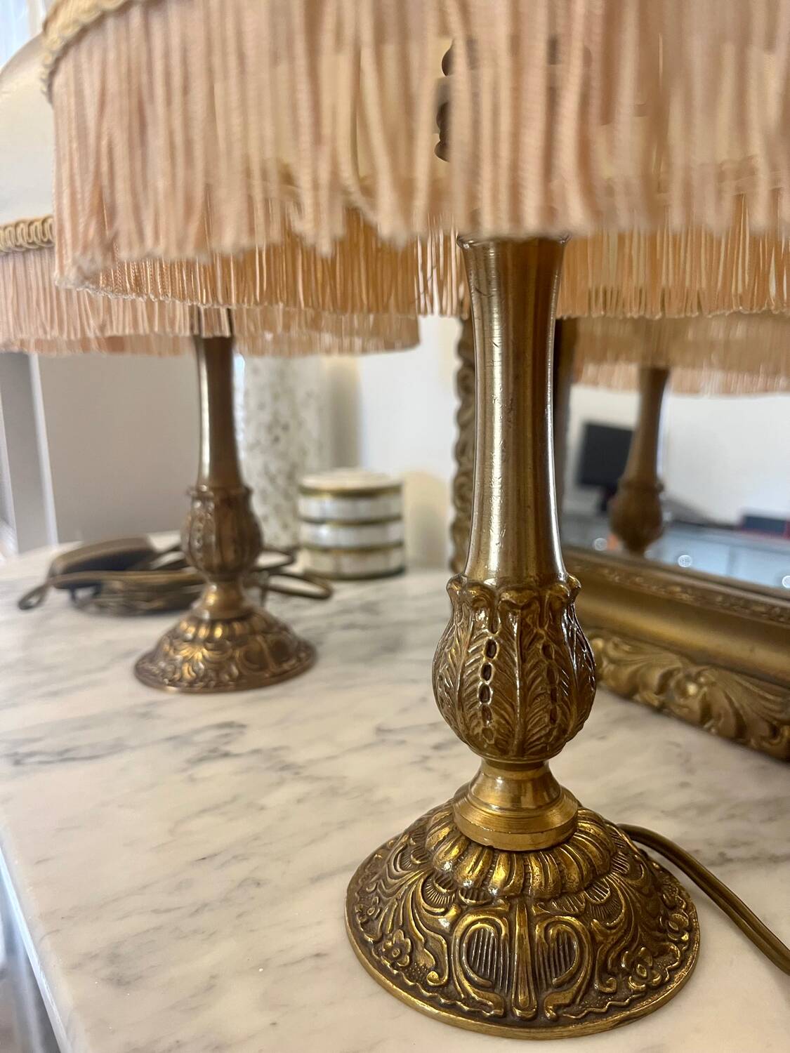 Vintage Brass Bedside Lamps