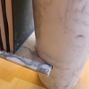 Loico Library by Angelo Mangiarotti in white Carrara marble, mid-20th century Italian.