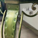 Ceramic and wrought iron coffee table