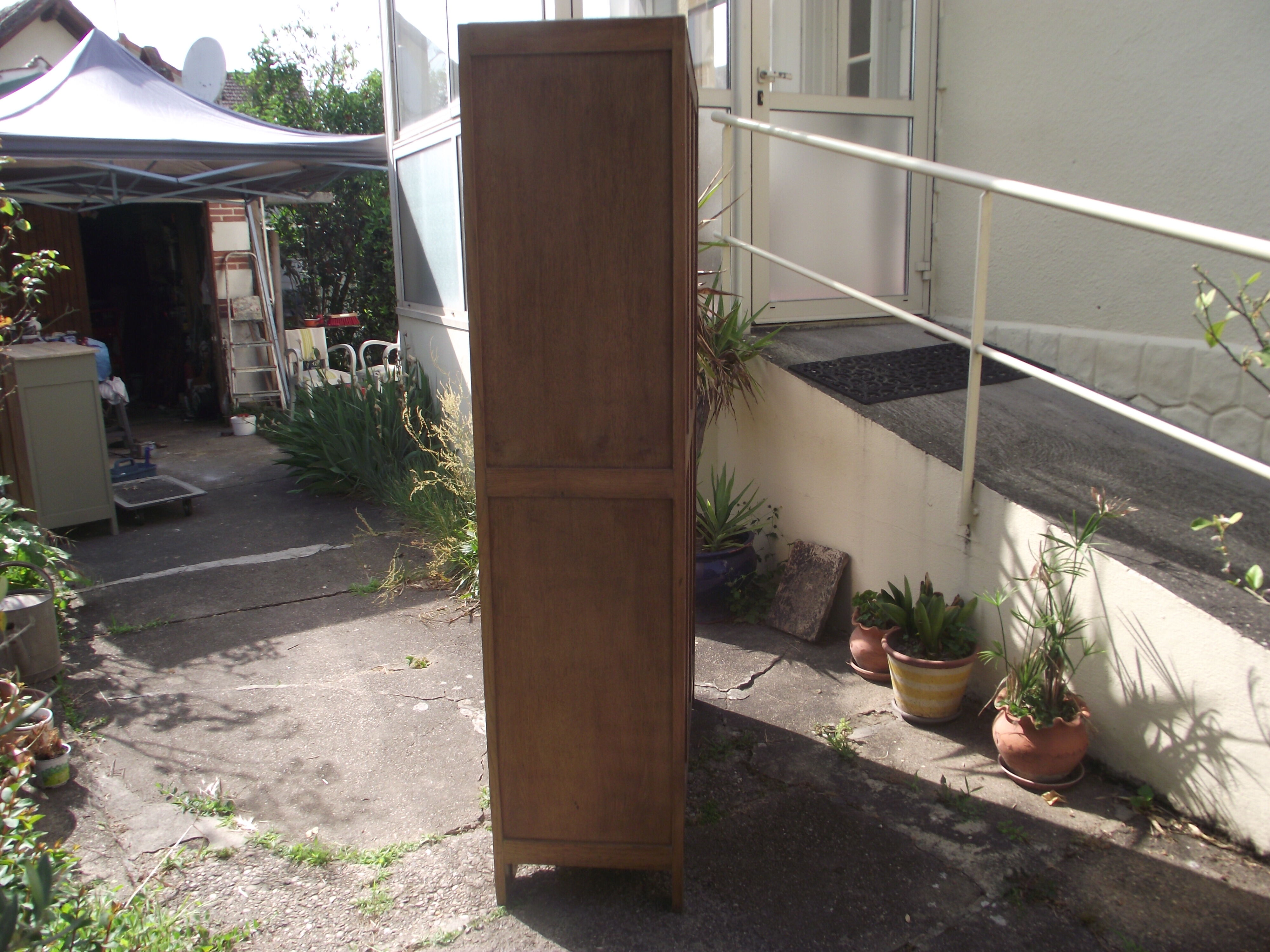 Glass cabinet art deco period library in oak