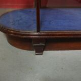 Mahogany showcase case with curved glass