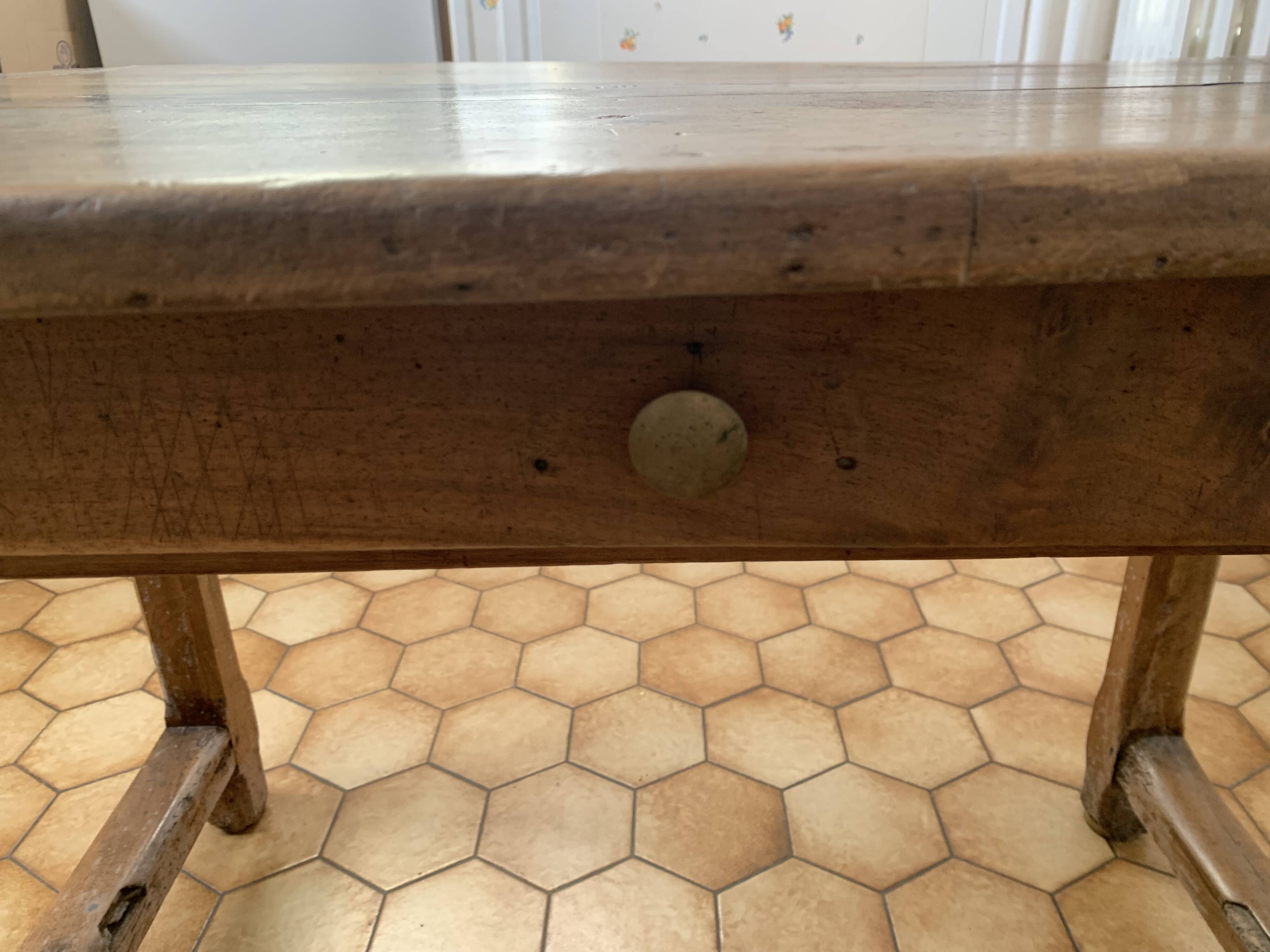 Old wooden kitchen table