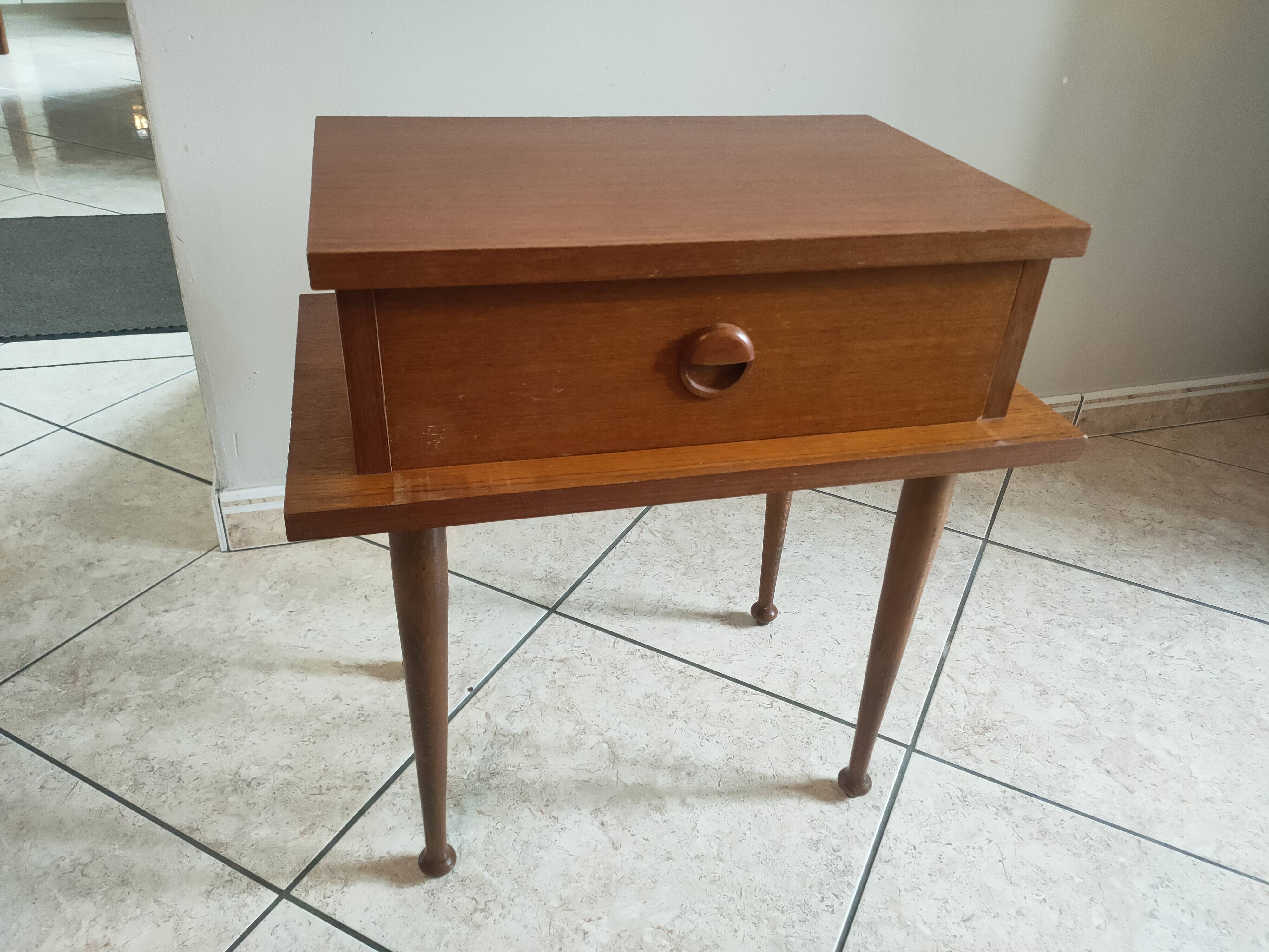 vintage teak bedside table