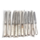 Christofle model Chinon, 10 table knives, of which 9 are intact under sealed blisters.