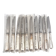 Christofle model Chinon, 10 table knives, of which 9 are intact under sealed blisters.
