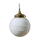 White and brass opaline globe suspension