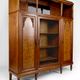 Art Deco showcase bookcase in carved walnut, France, circa 1925