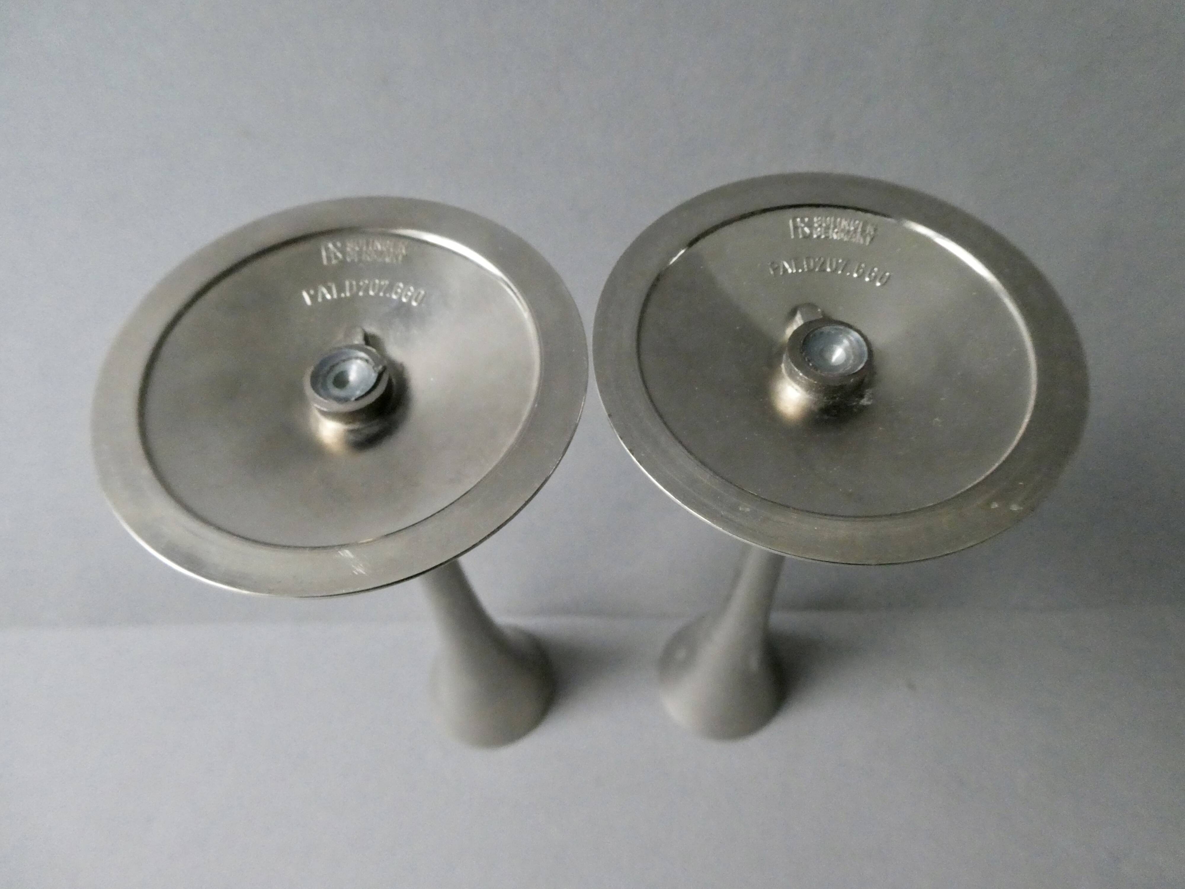 Pair of metal candlesticks Solingen, circa 1970