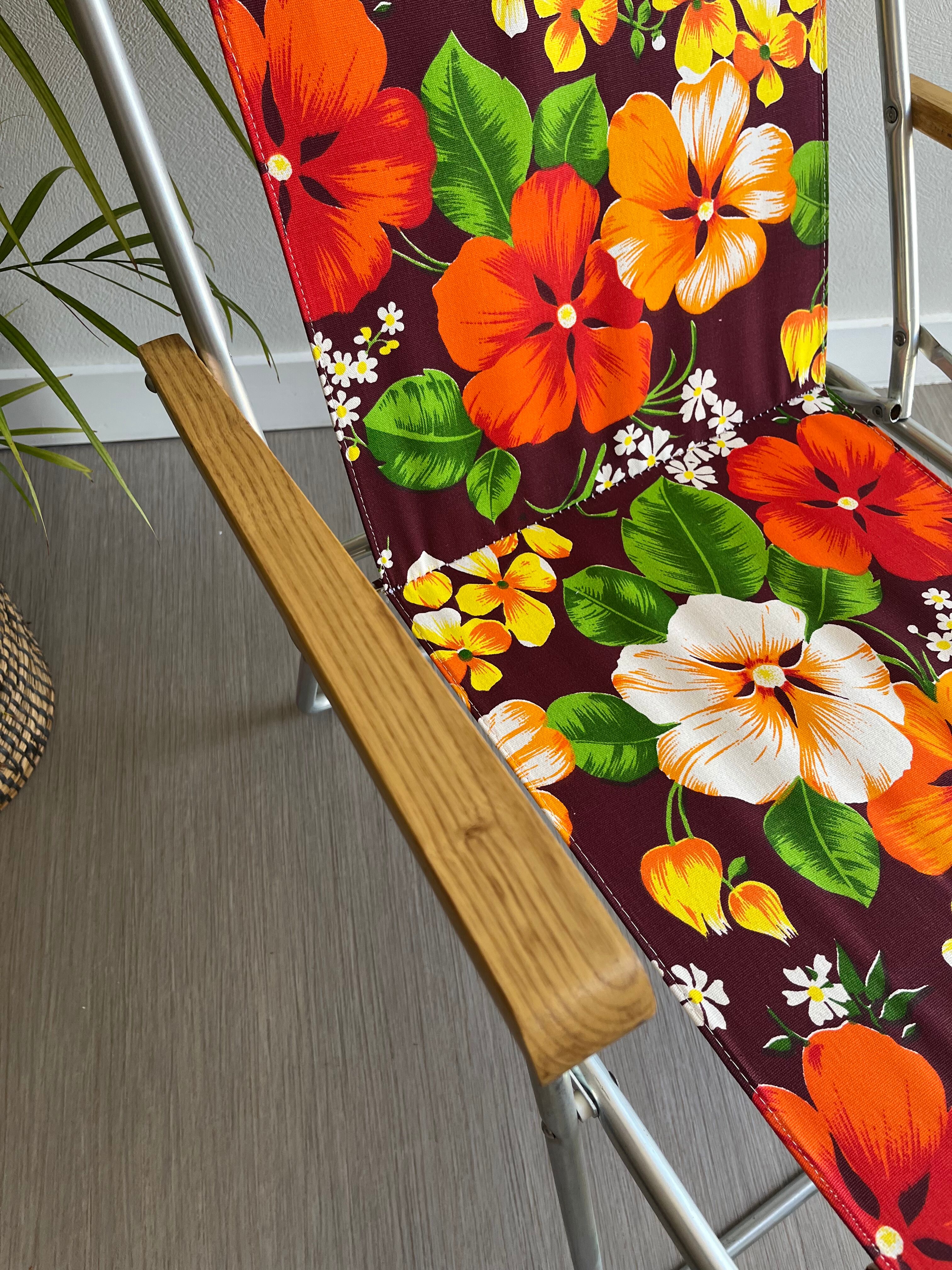 Vintage floral camping chair