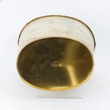 Wastepaper basket Massilly France vintage sheet metal decoration planisphere, 1960