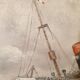 Large painting Oil on masonite Liner Mauritania signed E Joubert
