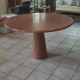 Table à manger en travertin rouge 120 cm de diamètre