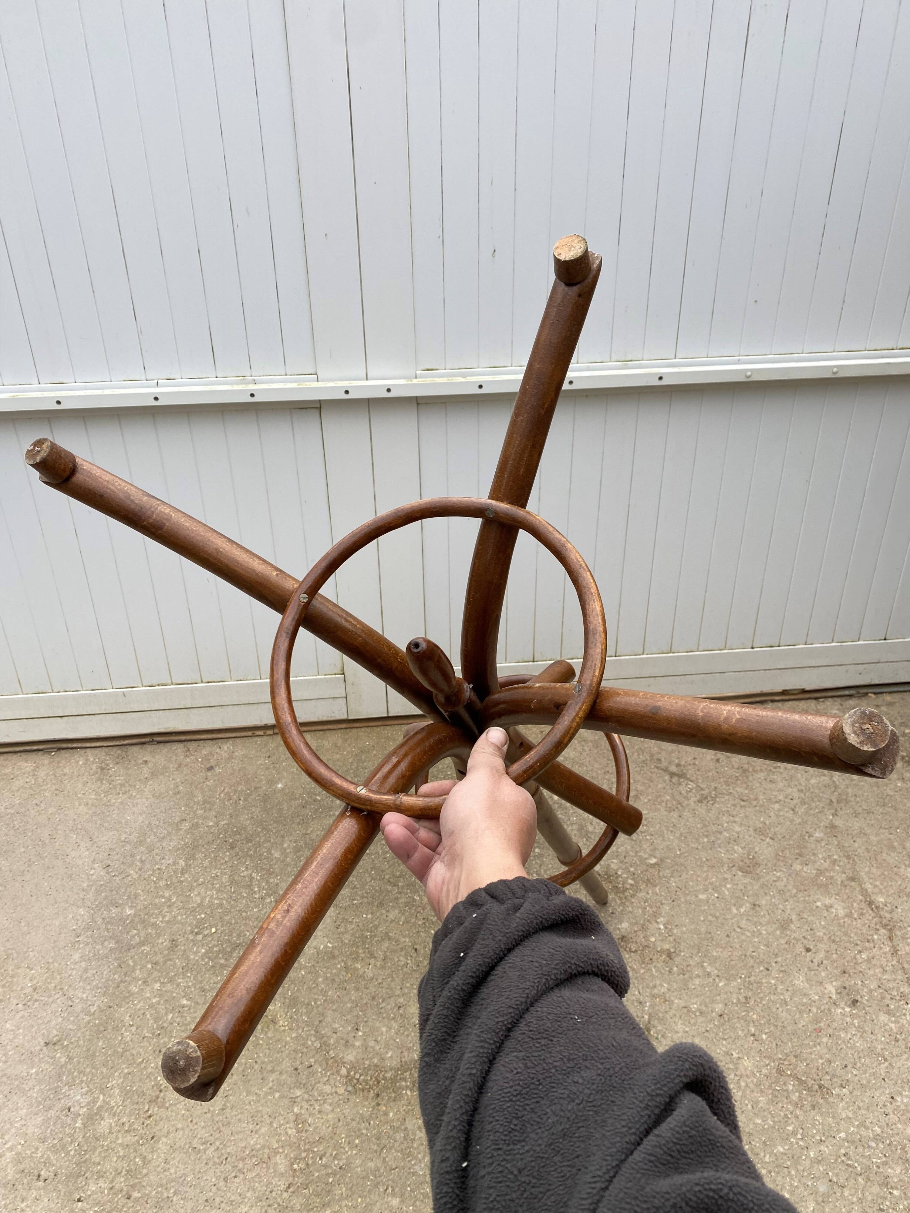 1960s bistro swivel parrot coat rack, curved wood