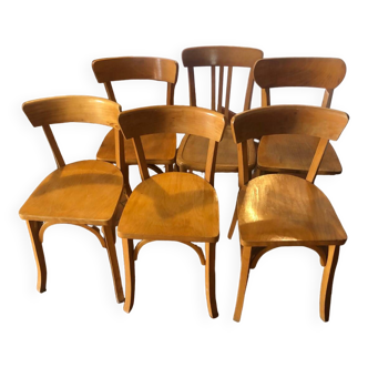 Set of 6 vintage Baumann bistro chairs