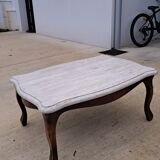 Wood and marble coffee table