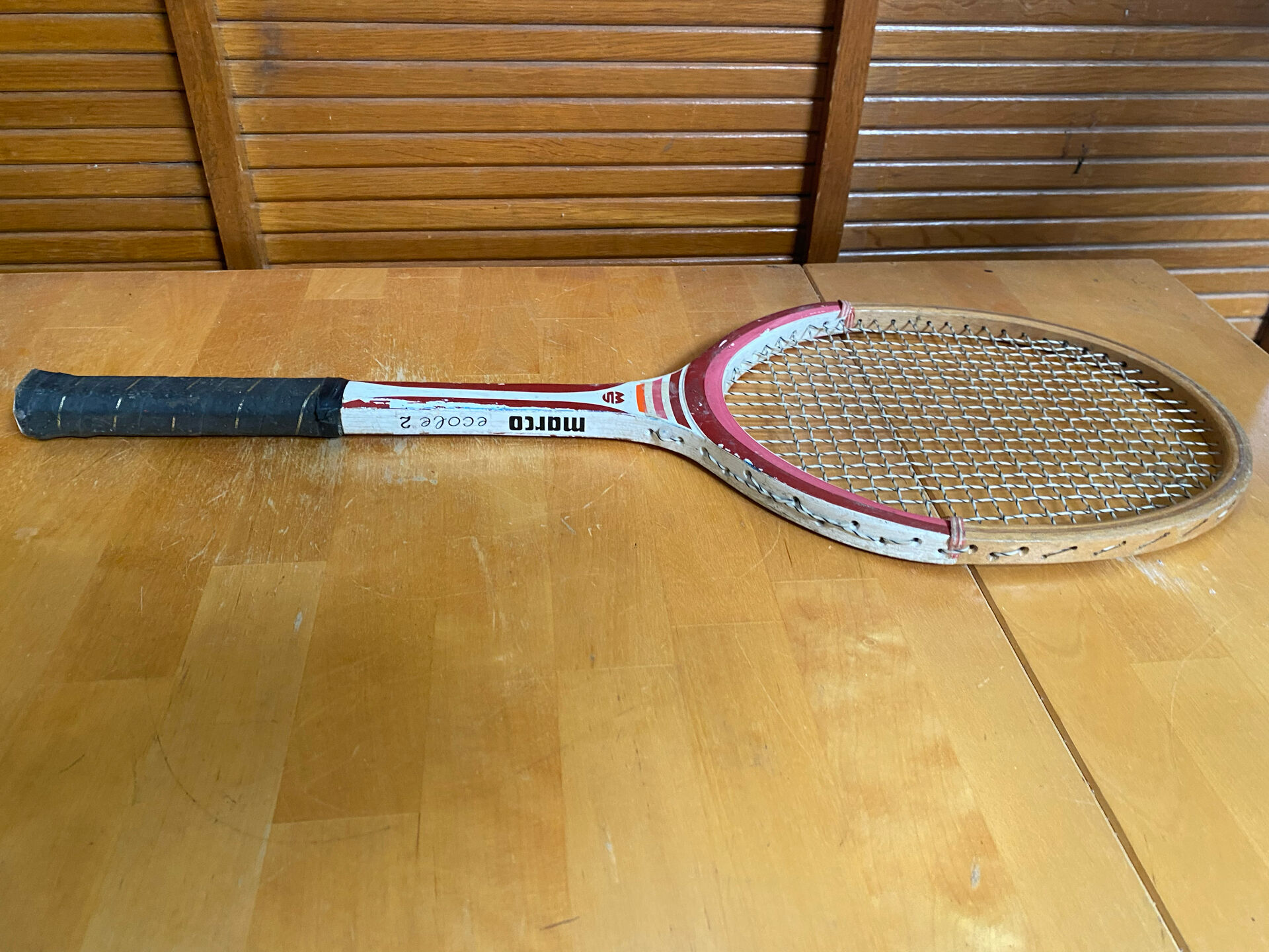 Vintage MS Marco School Tennis Racket 2 Wood Sports